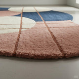 Hand Tufted Wool Irregular Geometric Accent Rug 2x2 ft | Soft Decorative Mini Carpet for Reading Nook, Side Table & Cozy Home Corners