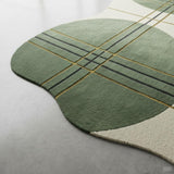 Hand Tufted Wool Accent Rug 2x2 Ft | Geometric Minimalist Carpet for Entryway, Reading Nook & Compact Modern Decor