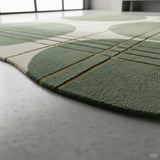 Hand Tufted Wool Accent Rug 2x2 Ft | Geometric Minimalist Carpet for Entryway, Reading Nook & Compact Modern Decor