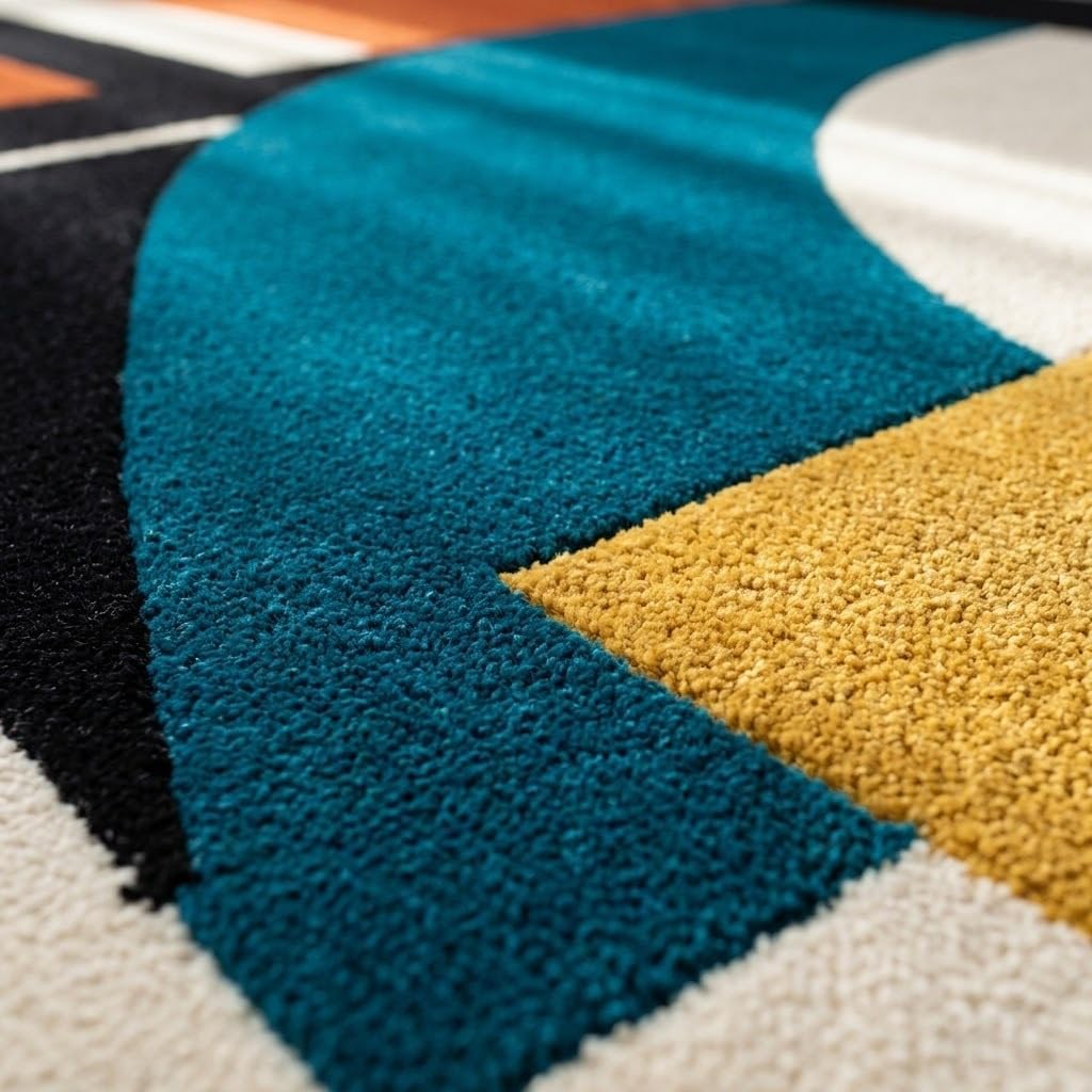 Hand Tufted Multicolor Wool Accent Rug 2x2 ft – Compact Cozy Floor Decor for Reading Nooks, Small Corners & Minimal Modern Spaces