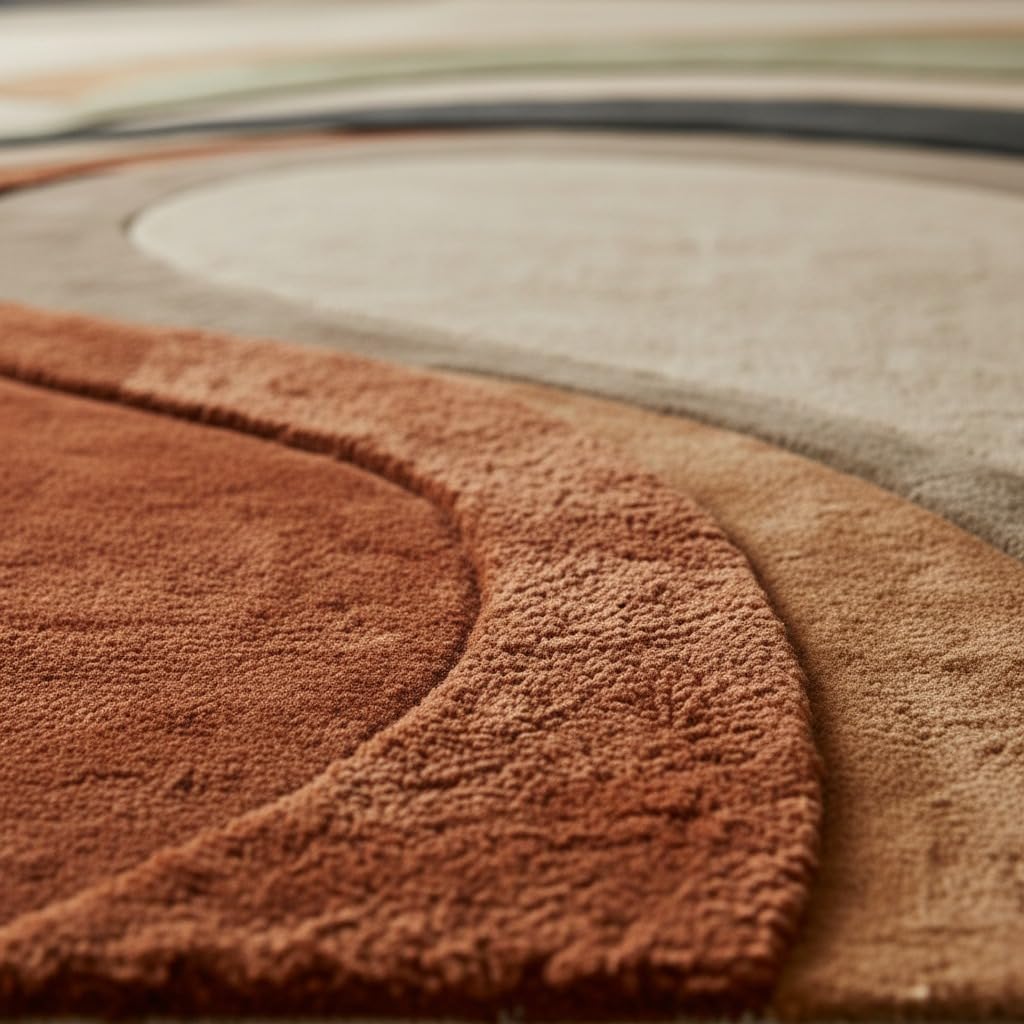Hand Tufted Wool Oversized Area Rug Multicolor Swirl Pattern Luxury Decorative Carpet for Large Living Spaces & Designer Interiors – 9x12 Feet Rectangular