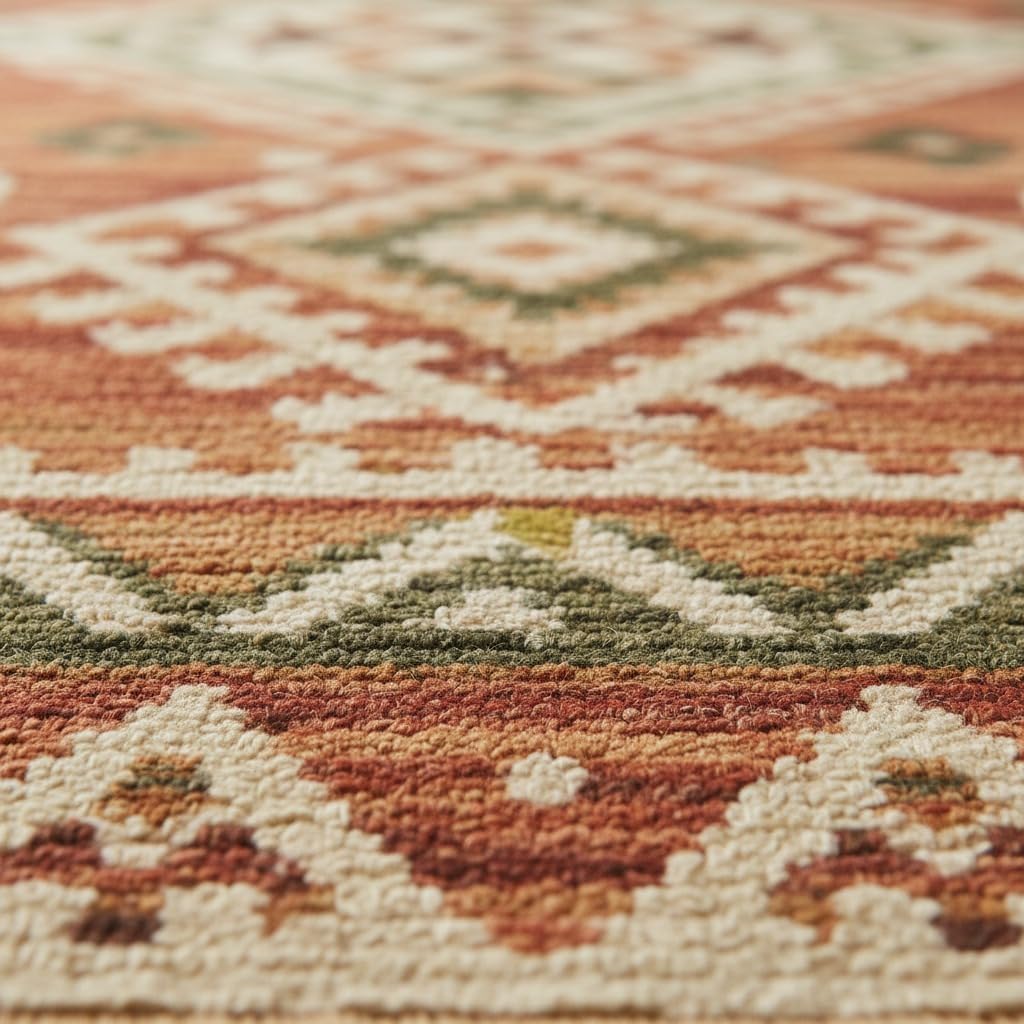 Hand Tufted Wool Accent Rug 2x2 Feet | Artistic Mini Area Carpet for Entryway, Reading Nook & Compact Home Decor