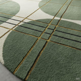 Hand Tufted Wool Accent Rug 2x2 Ft | Geometric Minimalist Carpet for Entryway, Reading Nook & Compact Modern Decor