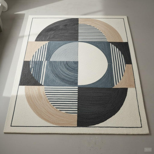 Hand Tufted Wool Accent Rug 2x2 Abstract Soft Decorative Carpet for Entryway, Bedside, Reading Nook & Cozy Home Corners