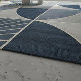 2x2 Feet Rectangular – Blue Grey Hand Tufted Wool Accent Rug for Reading Nook, Bedside, Cozy Corner & Modern Home Decor
