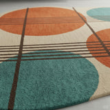 2x2 Feet Rectangular Hand Tufted Wool Accent Rug – Abstract Geometric Design Soft Cozy Mini Area Rug for Reading Nook, Study Corner & Compact Modern Decor