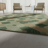 2x2 Feet Rectangular Wool Hand Tufted Geometric Accent Rug – Soft Mini Statement Carpet for Entryway, Reading Nook & Compact Home Décor