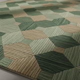2x2 Feet Rectangular Wool Hand Tufted Geometric Accent Rug – Soft Mini Statement Carpet for Entryway, Reading Nook & Compact Home Décor