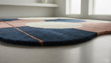 Hand Tufted Wool Irregular Geometric Accent Rug 2x2 ft | Soft Decorative Mini Carpet for Reading Nook, Side Table & Cozy Home Corners