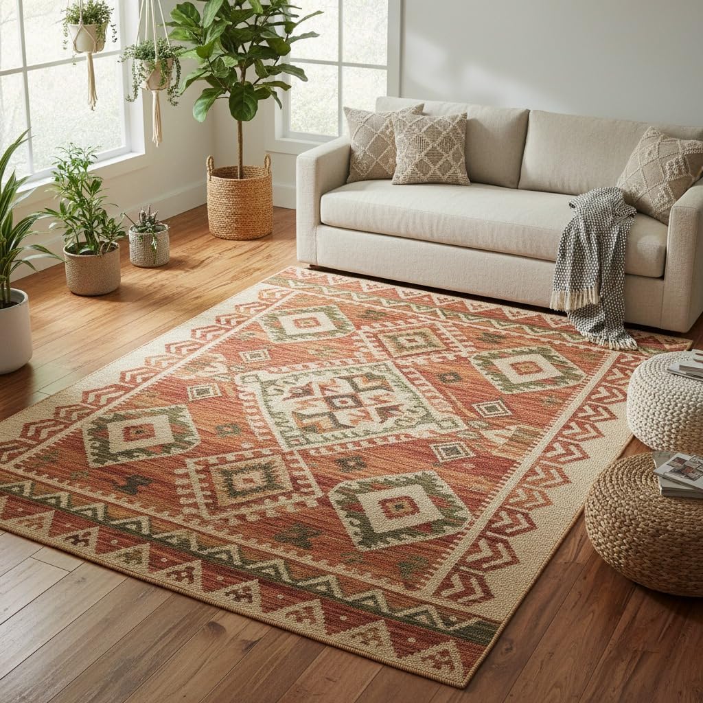 Hand Tufted Wool Accent Rug 2x2 Feet | Artistic Mini Area Carpet for Entryway, Reading Nook & Compact Home Decor