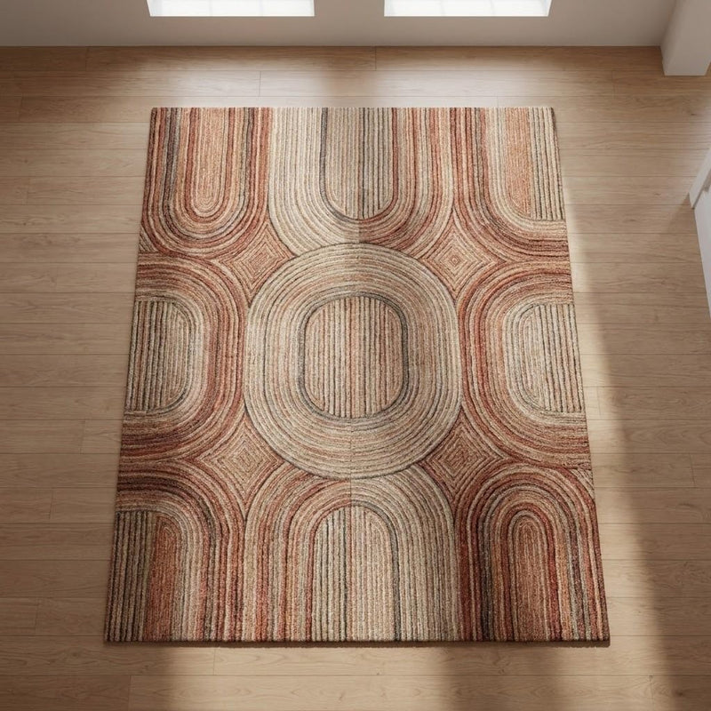 2x2 Feet Rectangular Hand Tufted Multicolor Wool Accent Rug, Soft Cozy Mini Carpet for Reading Nook, Bedroom Corner & Compact Modern Home Decor