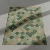2x2 Feet Rectangular Wool Hand Tufted Geometric Accent Rug – Soft Mini Statement Carpet for Entryway, Reading Nook & Compact Home Décor