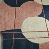 Hand Tufted Wool Irregular Geometric Accent Rug 2x2 ft | Soft Decorative Mini Carpet for Reading Nook, Side Table & Cozy Home Corners