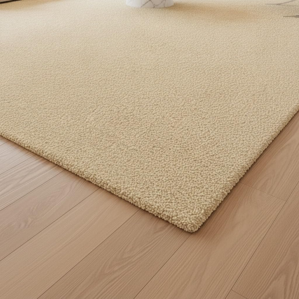 9x12 Feet - Hand-Tufted Wool Area Rug Solid Pattern Soft Textured Indoor Contemporary Carpet for Living Room, Dining Room, Office & Home Decor