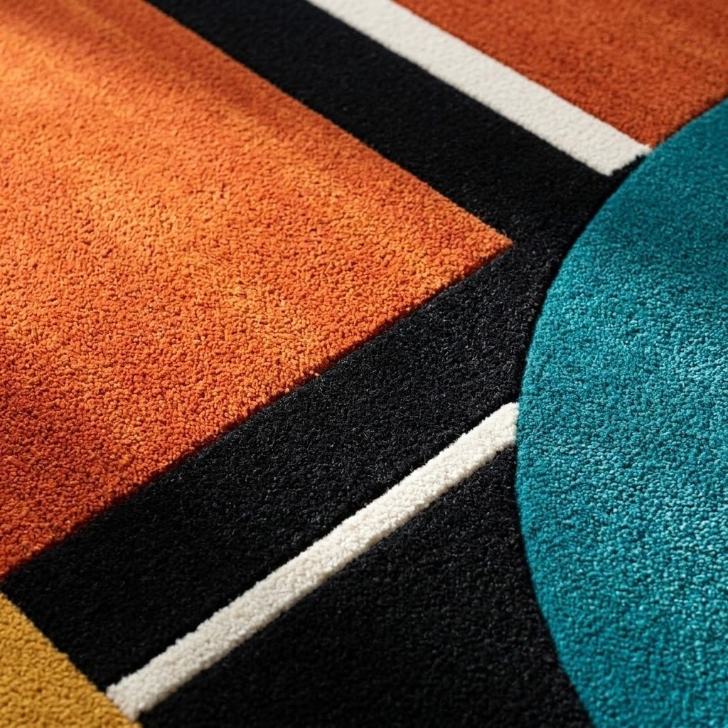Hand Tufted Multicolor Wool Accent Rug 2x2 ft – Compact Cozy Floor Decor for Reading Nooks, Small Corners & Minimal Modern Spaces