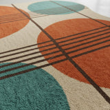 2x2 Feet Rectangular Hand Tufted Wool Accent Rug – Abstract Geometric Design Soft Cozy Mini Area Rug for Reading Nook, Study Corner & Compact Modern Decor